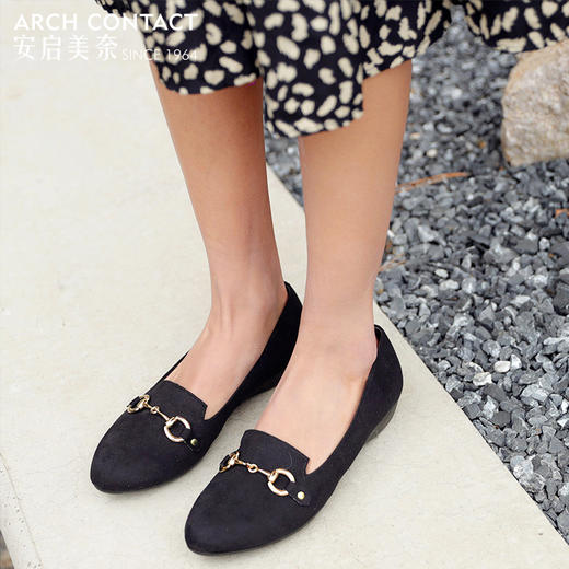 ARCHCONTACT安启美奈百搭软底金属链单鞋 商品图1