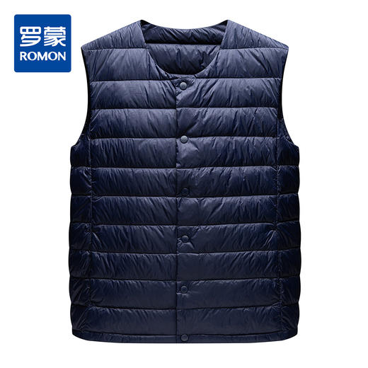 【白鸭绒 轻薄 多色】罗蒙男士羽绒背心秋冬保暖轻薄羽绒服背心马夹 商品图1