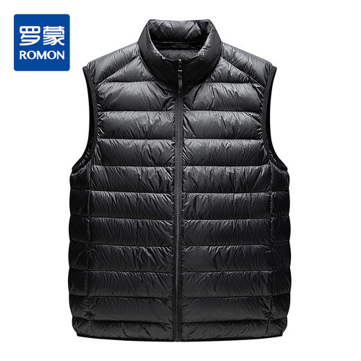 【白鸭绒 轻薄多色】罗蒙男士羽绒背心秋冬保暖立领无袖羽绒服 商品图5