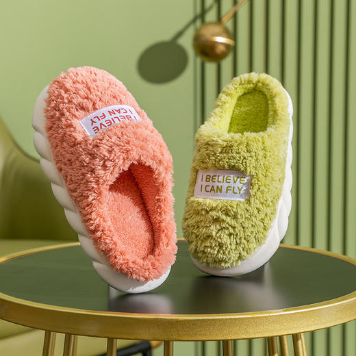 【居家美学 秋冬季加绒毛毛厚底托鞋】2022年新款棉拖 商品图0