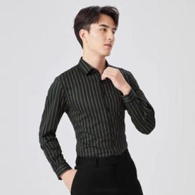 南4雅戈尔缎彩条纹休闲长袖衬衫