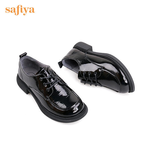Safiya/索菲娅 女鞋2022年秋季新款英伦娃娃头百搭复古系带小皮鞋 SF23112020 商品图8