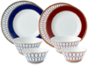 【团购展示】WEDGWOOD玮致活 金粉年华两人食4盘4碗套组（蓝配红） 商品缩略图0