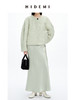 HIDEMI 圈圈马海毛廓形袖极简短大衣 水杉绿/浪漫紫 商品缩略图8