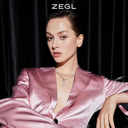 ZEGL自定饰甜心系列DIY蝴蝶结拼接项链女仿珍珠高级感锁骨毛衣链 商品图6