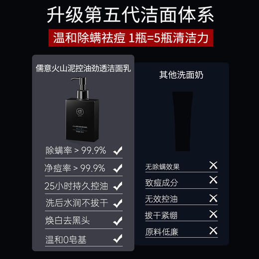 【99任选3件|均价￥33/件】火山泥洗面奶控油去黑头除螨深层清洁男生男士专用洁面乳 商品图3