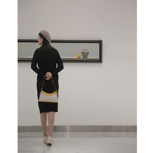 饮水鸟非遗江南手织布真皮百搭包 腋下包 称星 商品图4