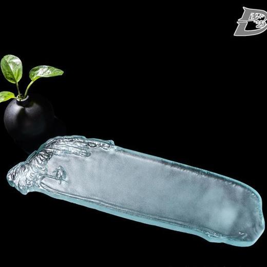 禅意江山水晶琉璃干泡台 出水茶盘透亮冰冻烧禅意大气家用送礼砚台功夫茶具 商品图8