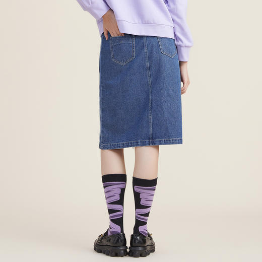 谜底2022秋新款复古卡通趣味绣花半身裙小A型中长款半裙223MB1023 商品图2