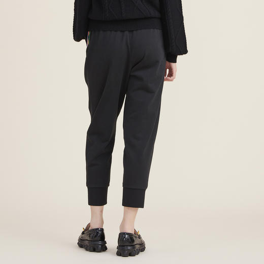 谜底2022秋新款时尚百搭休闲宽松九分裤毛织拼接束脚女223MK1041 商品图2