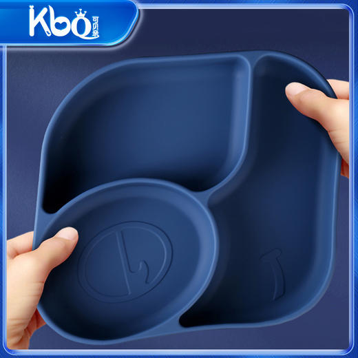 跨境专供婴儿硅胶餐盘一体式分格盘儿童喂养餐具食品级吸盘碗 商品图3