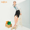 Safiya/索菲娅 2022秋季新款高端牛皮乐福鞋气质英伦风菱格纹漆皮单鞋 SF23112078 商品缩略图8