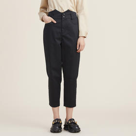 谜底2022秋新款百搭休闲萝卜裤宽松高腰九分裤小脚裤女223MK1101