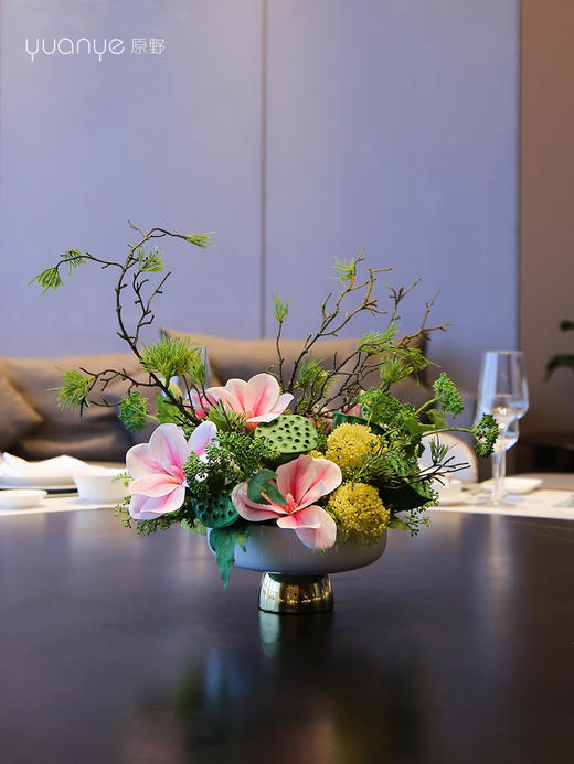 轻奢高端餐桌花摆花酒店餐厅茶室客厅玄关摆设件茶几装饰仿真假花 商品图4