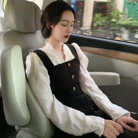 （清仓现货）【社群供T】复古修身连衣裙衬衫两件套中长显瘦修身气质背带裙