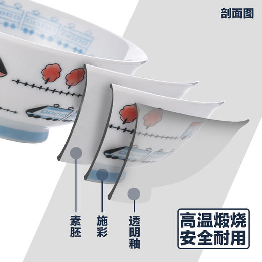 日本进口碗卡通儿童碗日式釉下彩餐具宝宝可爱饭碗杯 商品图3