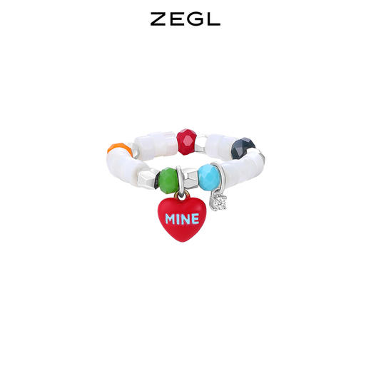 ZEGL设计师气球狗狗彩色戒指女小众设计多巴胺笑脸花朵彩虹食指开口戒子 商品图1