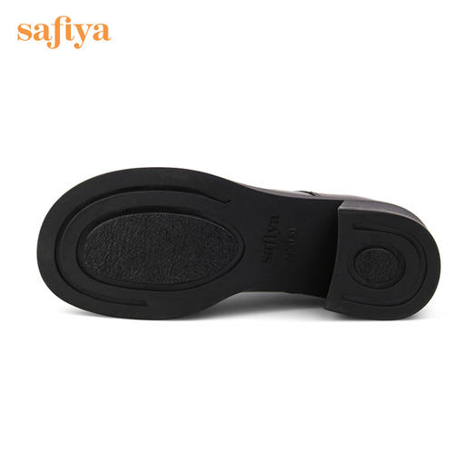 Safiya/索菲娅 2024新款复古英伦风压花牛皮系带粗跟小皮鞋女 SF23112415/SF31112415/SF41112415 商品图3