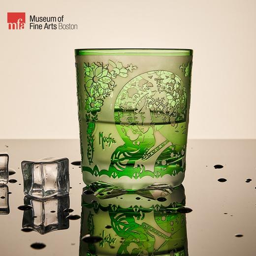 MFA波士顿美术博物馆穆夏黄道十二宫水晶玻璃中古风双色雕刻水杯 商品图1