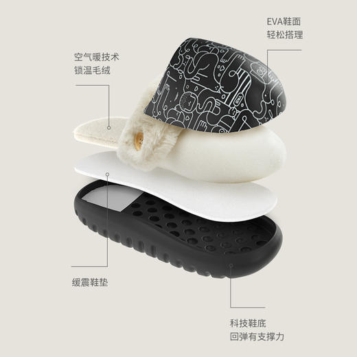 有棵树棉质防滑可拆卸男女情侣棉拖C-CL2001 商品图1