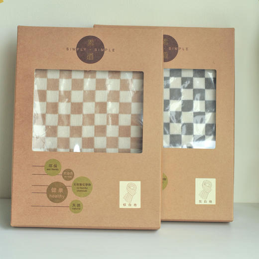 丨有机丨素道有机彩棉 围巾 棋盘格围巾 百搭 男女情侣同款 女士护颈披肩两用?秋冬保暖时尚围脖亲肤舒适材质 商品图6