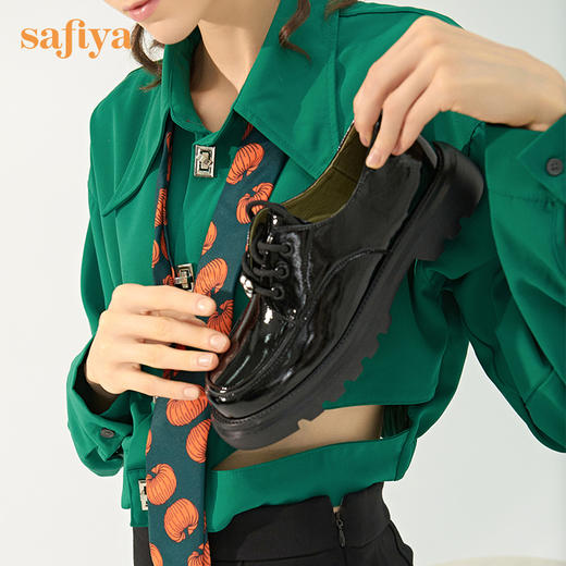 Safiya/索菲娅 深口鞋2022年秋季新款甜趣职场通勤系带小皮鞋女 SF23112013 商品图0