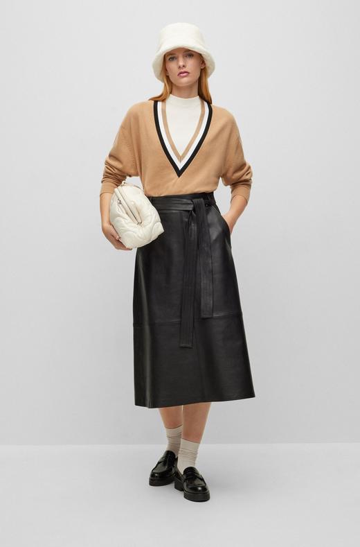 百货世界-国际精品馆-BOSS宽松版羊毛和羊绒混纺V领毛衣 商品图1