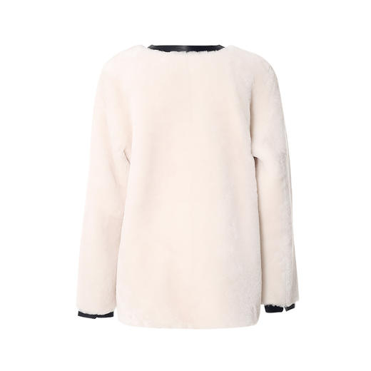 EITIE爱特爱冬季新款气质修身羊毛羊皮革外套大衣7293911 商品图5