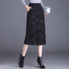 提花半身裙，女秋冬时尚高腰A字裙垂感大摆裙女装裙子 SS7166 商品缩略图3