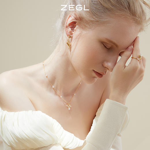 ZEGL设计师舞者系列人造珍珠项链女轻奢小众高级设计感锁骨链配饰 商品图4