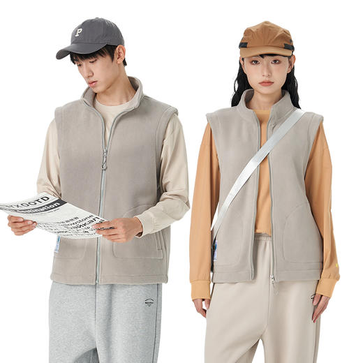 完型光暖绒绒摇粒绒马甲男女款 |  立领设计、简约大气、保暖防风、宽松版型、随性舒适 商品图2