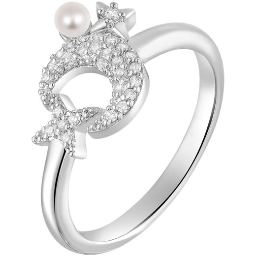 ZEGL设计师秋夜甜梦系列星月珍珠戒指女小众设计开口可调节食指戒 商品图6