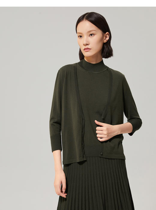 OVV新款女装简约七分袖针织开衫 商品图2