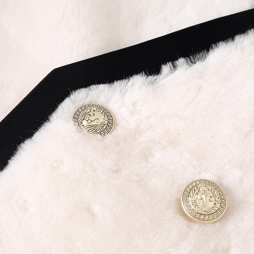 EITIE爱特爱冬季新款气质修身羊毛羊皮革外套大衣7293911 商品图7