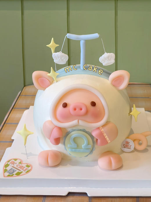 天秤座小猪猪蛋糕 商品图1