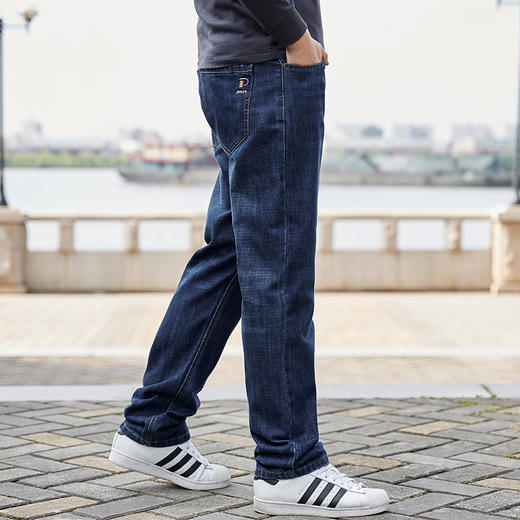 一口价【新款DMR】 大依优型大码男装无弹牛仔裤加肥加大号宽松纯色长裤舒适直筒 商品图2