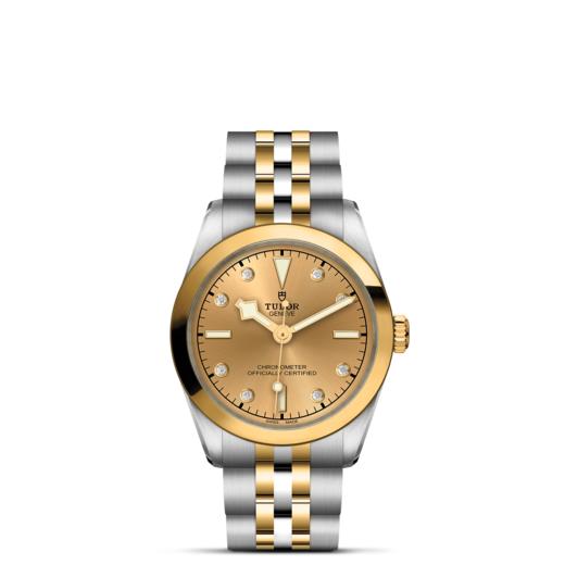 帝舵碧湾型31黄金钢款 | 帝舵表原厂机芯MT5201型（COSC）  钢表壳，直径31毫米  黄金及钢表带 商品图1