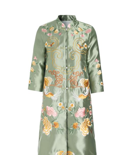 民族风大码复古刺绣单排扣宽松中长款旗袍改良式秋装外套FL6115 商品图4