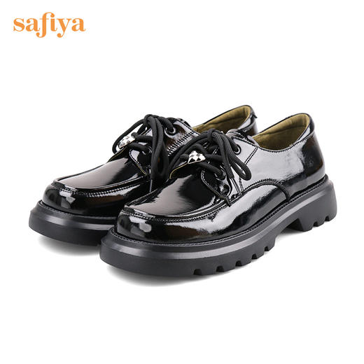 Safiya/索菲娅 深口鞋2022年秋季新款甜趣职场通勤系带小皮鞋女 SF23112013 商品图6