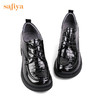 Safiya/索菲娅 2024新款复古英伦风压花牛皮系带粗跟小皮鞋女 SF23112415/SF31112415/SF41112415 商品缩略图4