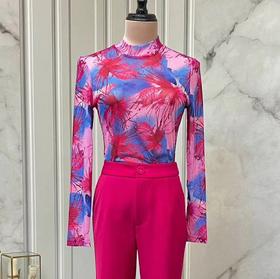 2202179 晴岚玫瑰 高密亲肤氨纶网打底衫 雾境