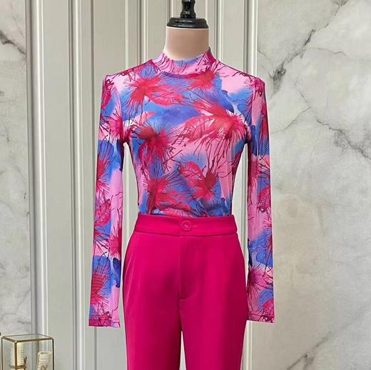 2202179 晴岚玫瑰 高密亲肤氨纶网打底衫 雾境 商品图0