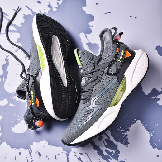 【男士飞织透气休闲鞋】舒适时尚加棉护踝鞋口  飞织+滴塑材质脚感轻盈 商品图3