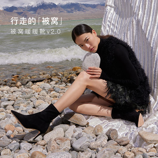 【黑摩卡】7or9 被窝䁔䁔靴短靴弹力瘦瘦靴细高跟7cm跟高 商品图3