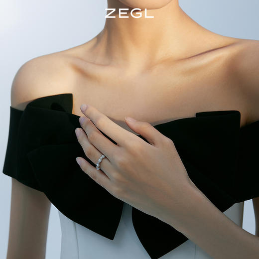 ZEGL设计师秋夜甜梦系列星月珍珠戒指女小众设计开口可调节食指戒 商品图2