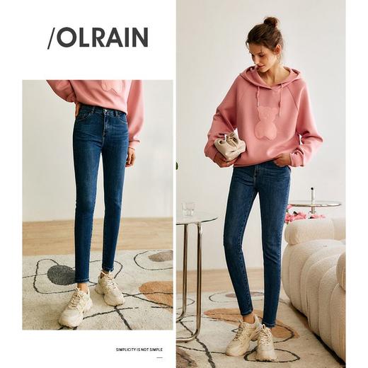 欧芮儿铅笔牛仔裤女2022春季新款高腰显瘦时尚休闲直筒弹力小脚裤 商品图1