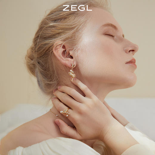 ZEGL设计师舞者系列人造珍珠戒指女小众设计指环开口可调节食指戒 商品图4