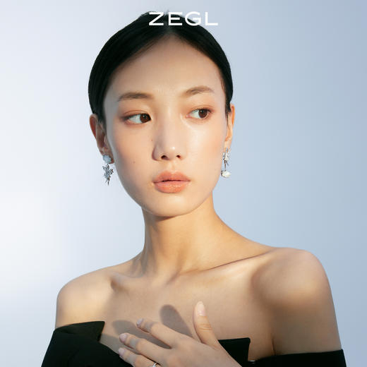 ZEGL设计师秋夜甜梦系列星月云朵仙子耳钉女贝壳耳环925银针耳饰 商品图7
