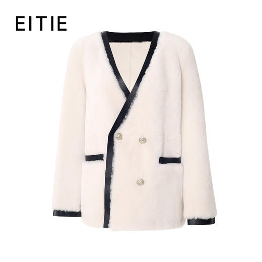 EITIE爱特爱冬季新款气质修身羊毛羊皮革外套大衣7293911 商品图4