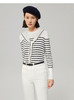 OVV新款女装桑蚕丝羊毛可拆卸领海军风条纹长袖针织衫 商品缩略图0